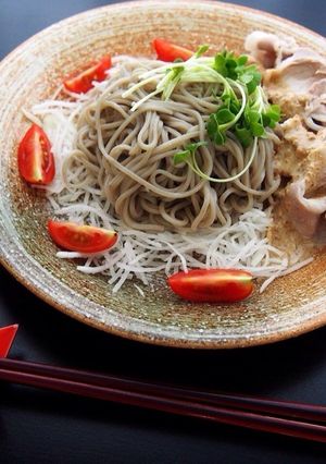 10分で完成！ 冷しゃぶのゴマだれ蕎麦-レシピのメイン写真