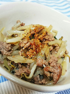 ひき肉ともやしのダシダ炒め-レシピのメイン写真