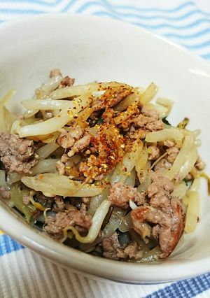 ひき肉ともやしのダシダ炒め-レシピのメイン写真