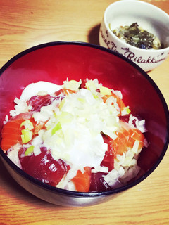 簡単漬け丼温玉乗せ-レシピのメイン写真