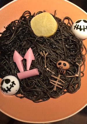 イカスミパスタでハロウィンの夜プレート★-レシピのメイン写真
