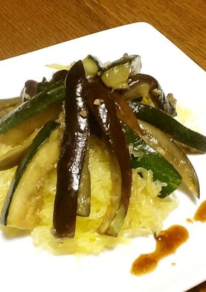 金糸瓜と茄子のパスタ風-レシピのメイン写真