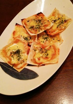 シュウマイの皮で味噌チーズおつまみ♪-レシピのメイン写真