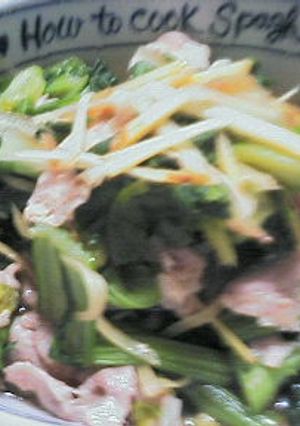 簡単小松菜と豚肉のオイスター煮-レシピのメイン写真