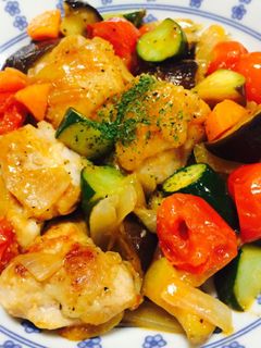 鶏ともりもり夏野菜のケチャップハーブ炒め-レシピのメイン写真