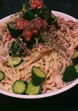 アンチョビパンチェッタ夏野菜の冷製パスタ-レシピのメイン写真