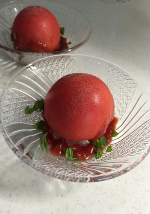 丸ごとトマトのバジルチャップ-レシピのメイン写真