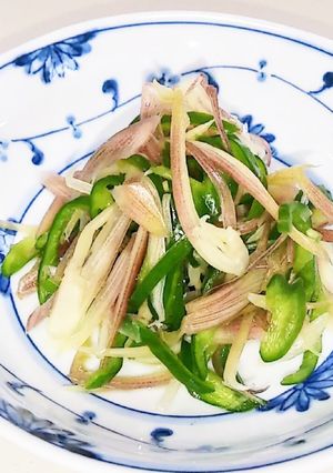 ご飯に良く合う☆茗荷とピーマンの塩もみ♬-レシピのメイン写真