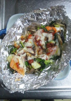 １２月９日晩飯【鮭のホイル焼き】-レシピのメイン写真