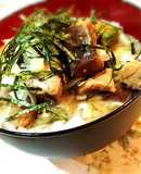 特売マグロのサイコロステーキ丼