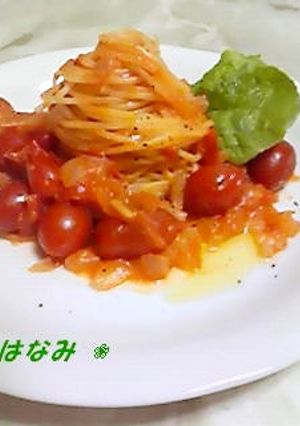 パスタの盛り付け方♡トマト編-レシピのメイン写真