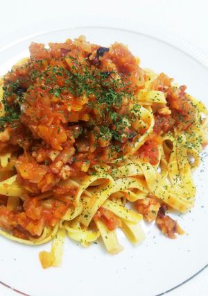 ☆タコと香味野菜のトマトパスタ☆-レシピのメイン写真