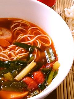 にらとトマトのつけそうめん♪-レシピのメイン写真