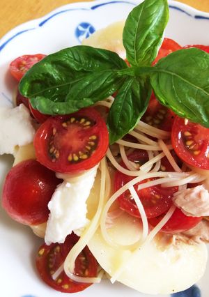 桃とプチトマトの冷製パスタ-レシピのメイン写真