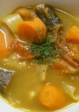 茄子と トマト 挽き肉の カレースープ♪-レシピのメイン写真