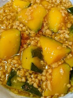 大豆ミートで簡単かぼちゃのそぼろ餡かけ♪-レシピのメイン写真