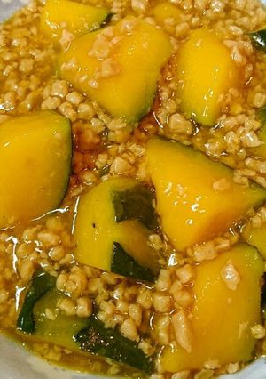 大豆ミートで簡単かぼちゃのそぼろ餡かけ♪-レシピのメイン写真