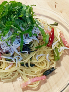 しらすと空芯菜のペペロンチーノ-レシピのメイン写真