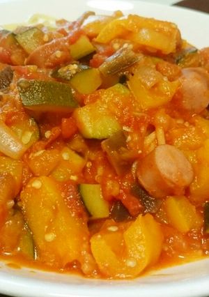 ピリ辛ラタトゥイユ風パスタ-レシピのメイン写真
