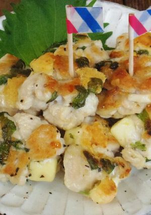 ☆簡単☆大葉とチーズの鶏の丸め焼き-レシピのメイン写真