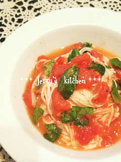トマト&バジルdeそうめんカッペリーニ♪-レシピのメイン写真
