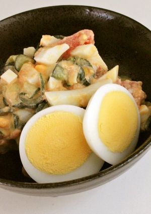 簡単♪美味♪夏野菜とゆで卵の和風サラダ-レシピのメイン写真