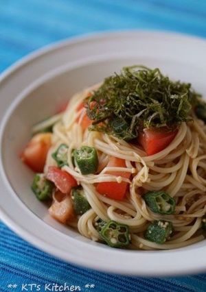 オクラとトマト、えのきの冷製パスタ-レシピのメイン写真