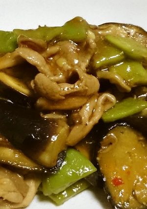 なすとモロッコインゲンと豚肉のピリ辛炒め-レシピのメイン写真