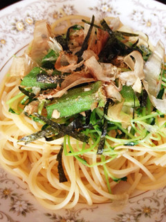 暑い夏に!オクラツナのゆずぽん冷製パスタ-レシピのメイン写真