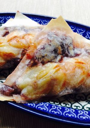 バナナあんこもちのおやつ焼き春巻き-レシピのメイン写真