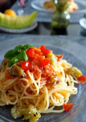 トマトとナスの冷製パスタ-レシピのメイン写真