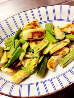 オクラと鶏肉炒め-レシピのメイン写真