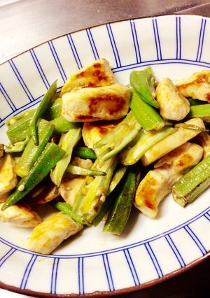 オクラと鶏肉炒め-レシピのメイン写真