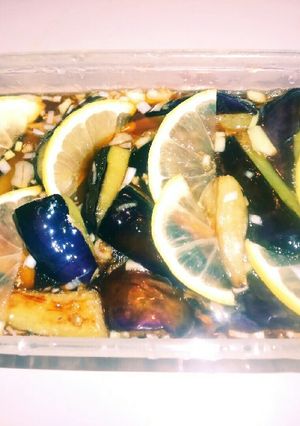 揚げなすの冷たい煮浸し　夏蜜柑風味-レシピのメイン写真