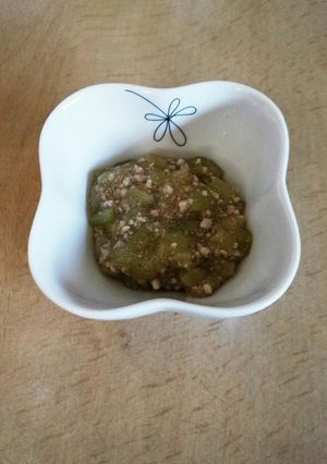 離乳食　後期　なすと鶏ひき肉の煮物-レシピのメイン写真