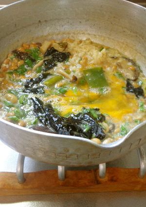 最速の納豆と味噌汁と卵の雑炊-レシピのメイン写真