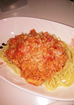 カニ缶で簡単トマトクリームパスタ-レシピのメイン写真