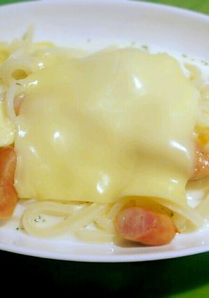 ポタージュの素でクリームソース風うどん-レシピのメイン写真