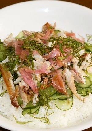 鯵の干物と胡瓜の散らし寿司-レシピのメイン写真