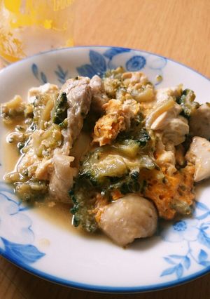 ゴーヤと、鶏肉のめんつゆチャンプル-レシピのメイン写真