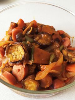 茄子とかぼちゃの野菜たっぷり酢豚風炒め-レシピのメイン写真