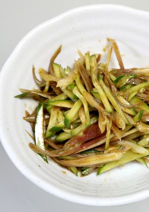 ミョウガときゅうりのつけ麺ダレあえ-レシピのメイン写真
