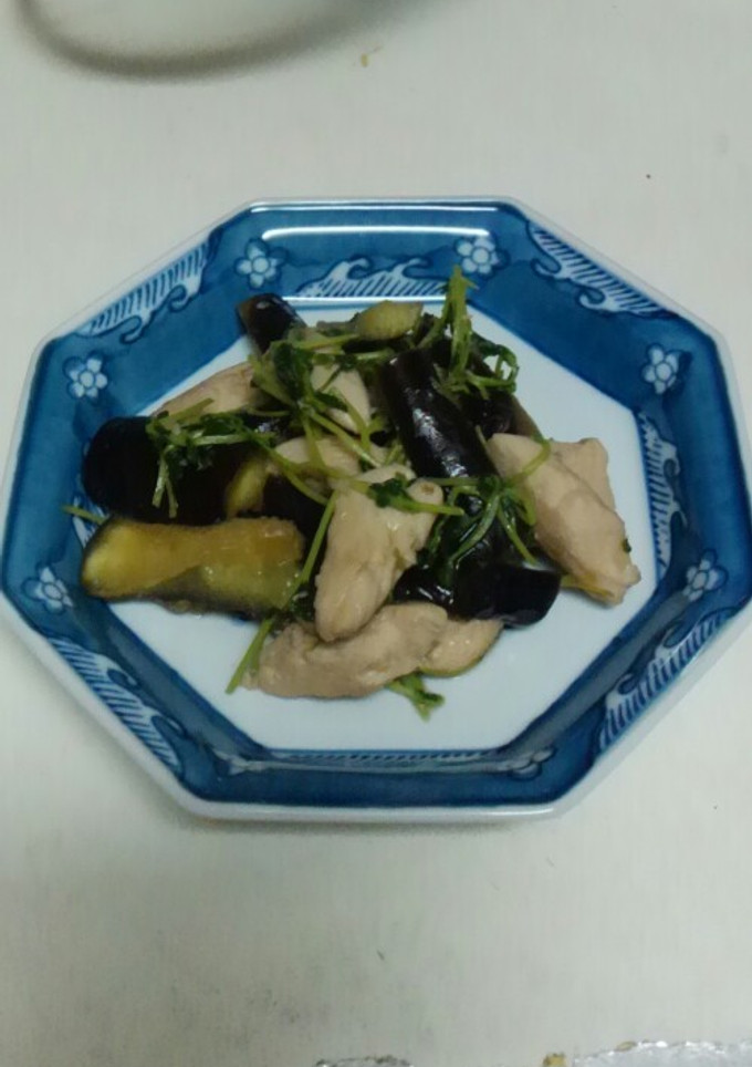 ☆お酢でさっぱり☆なすとささみの豆苗炒め-レシピのメイン写真