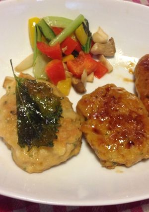 鶏肉で作る!つくねハンバーグ-レシピのメイン写真
