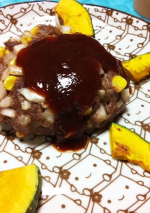 スタミナ、元気!ひまわりハンバーグ-レシピのメイン写真