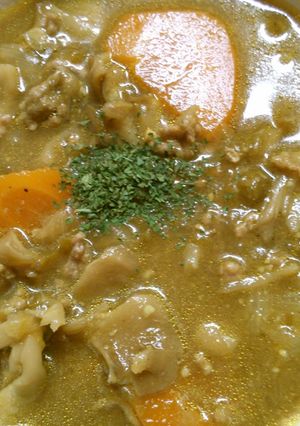 簡単！ 挽き肉と 野菜の カレースープ！-レシピのメイン写真