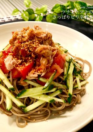 ツナとトマトのさっぱりピリ辛蕎麦-レシピのメイン写真