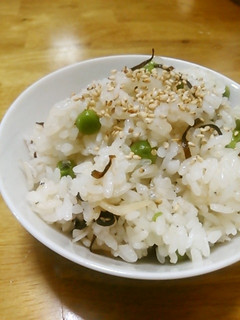 塩昆布とじゃこ入り豆ご飯-レシピのメイン写真