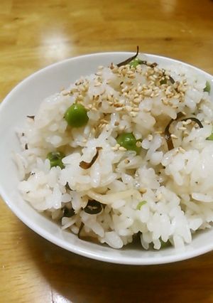 塩昆布とじゃこ入り豆ご飯-レシピのメイン写真