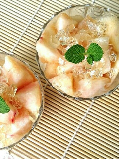 ☆桃とカルピスムースのひんやりデザート☆-レシピのメイン写真